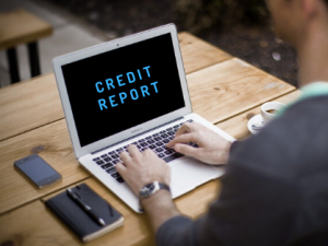 Checking credit report on computer