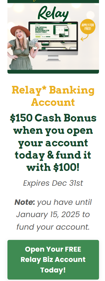 Relay Financial Banking $150 Signup Bonus For Depositing $100